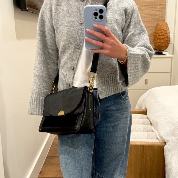 Coach Dreamer Mixed Leather & Suede Shoulder Bag — Black - Picture 7 of 7